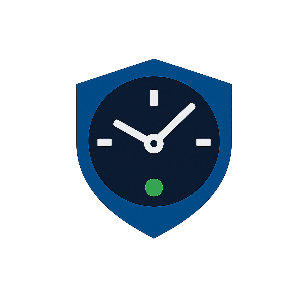 TimeGuard shield and clock